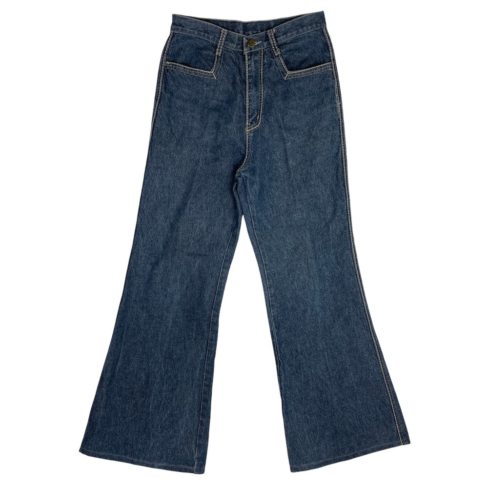 Meiya Women's Jeans Size 27 Denim High Waist Flare‎ Leg 100% Cotton Y2K
